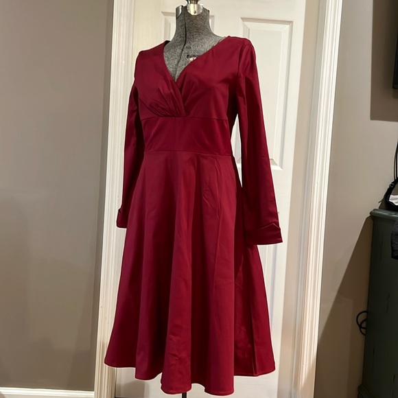 *Last Chance* Crimson MadMen style dress size 10 - Picture 2 of 6
